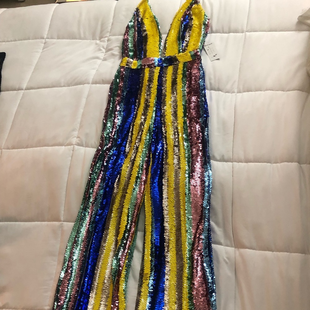 Colorful sequin jumpsuit